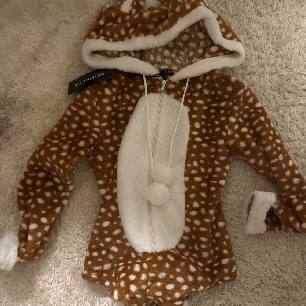 DollsKill brown and white deer onesie